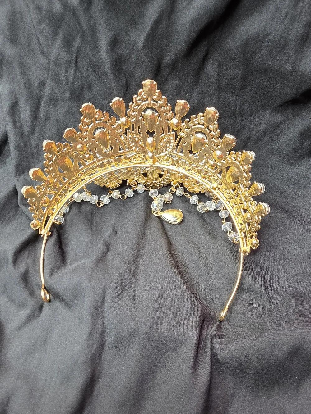 Gold Crystal Bridal Burthday Tiara with Clear Rhinestones